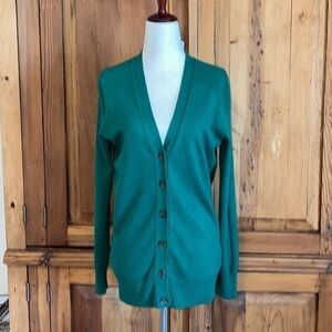 NWT J. Crew Green cotton/wool blend button down Cardiga…